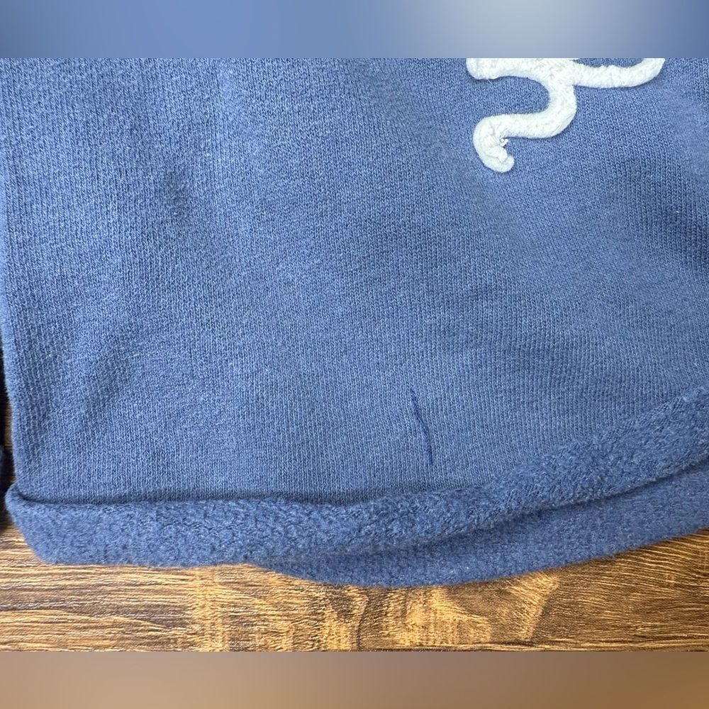 Y2K Abercrombie Kids Blue Sweat Shorts New York Fitch Logo Girls Size Small - Picture 5 of 5